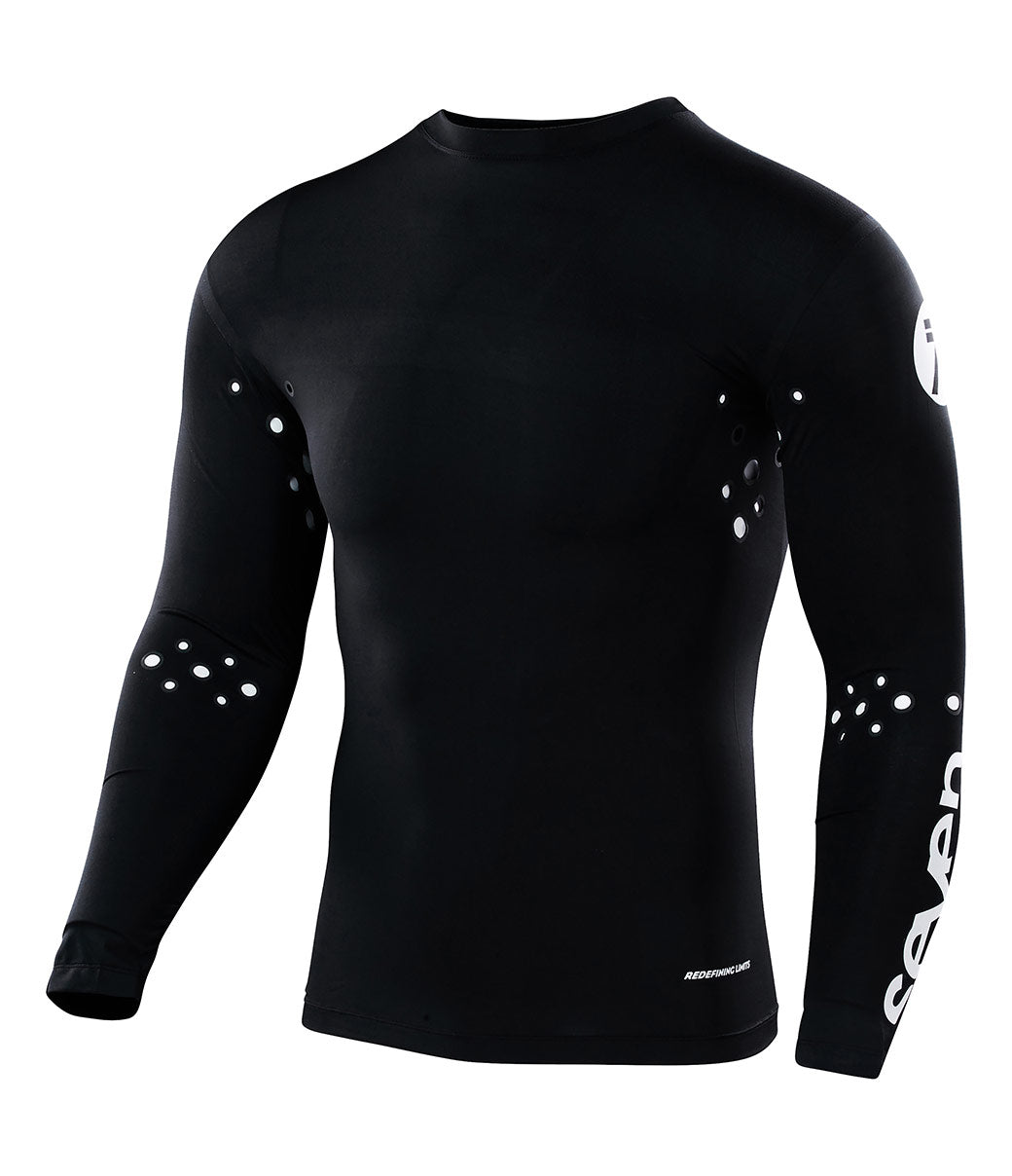 Zero Staple Laser Cut Compression Jersey - Black